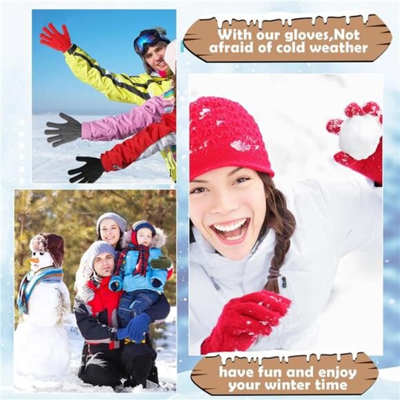 New 100 Pair Winter Gloves Bulk Warm Knitted Stretchy Gloves with Multicolor - Picture 4 of 7